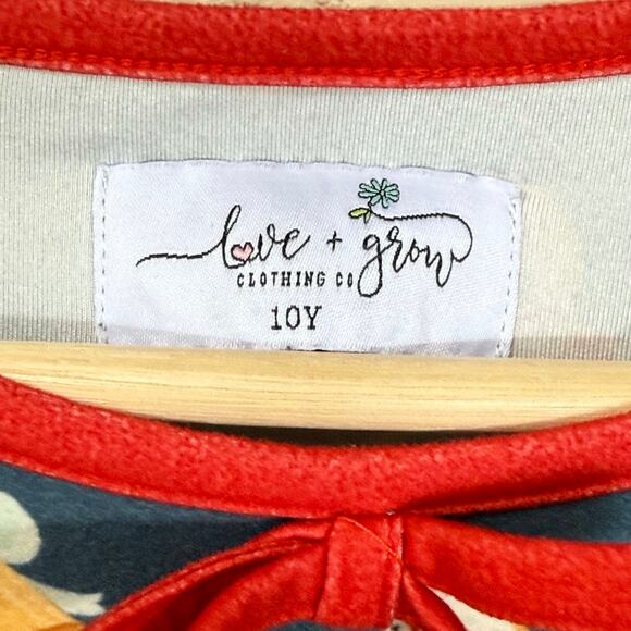 Love and Grow Rocking Horse Ruffle Hem Long Sleeve Nightgown 10YR Christmas - Picture 6 of 7